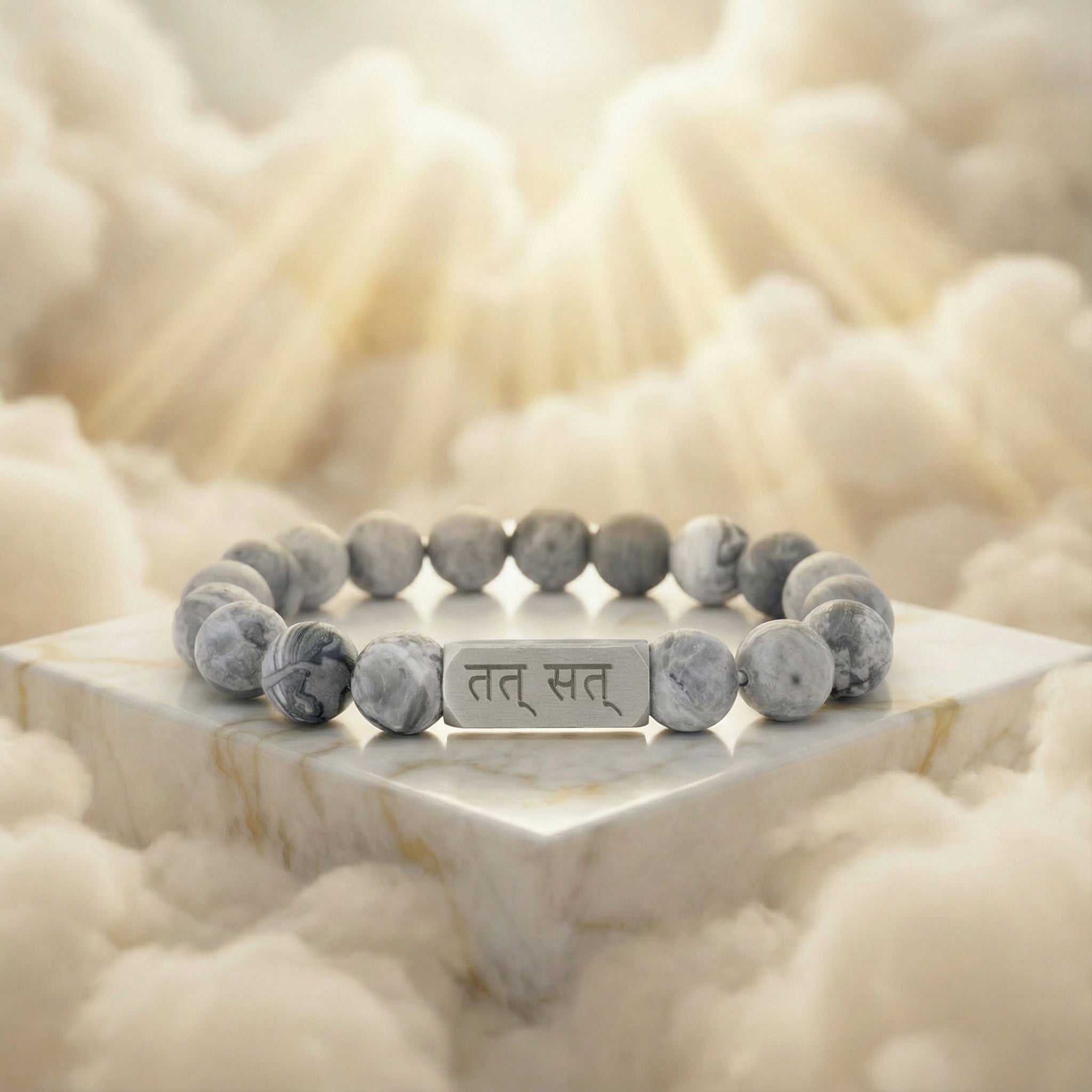 Map Grey Jasper | Numerology No. 4 | For Peace & Clarity