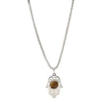 Load image into Gallery viewer, Tiger Eye in Hamsa Hand
